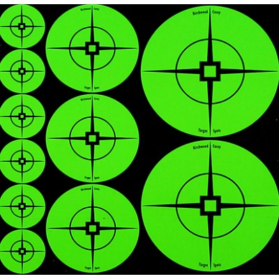 Birchwood Casey Target Spots Assortment of 60x1", 30x2" & 30x3" Green Target