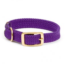 Mendota Double-Braid Collar - Purple 1" x 24" Solid Brass
