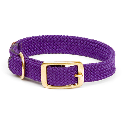 Mendota Double-Braid Collar - Purple 1" x 24" Solid Brass