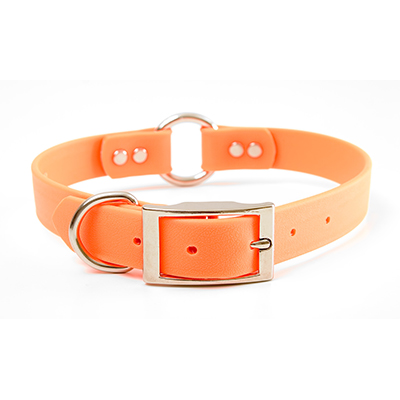 Mendota Durasoft Hunt Collar with Centre Ring -  Orange 1" x 24"
