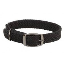 Mendota Double-Braid Junior Collar - Black with Ice Black Metallic 9/16" up to 14"