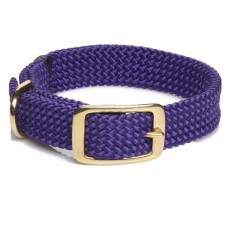 Mendota Double-Braid Collar - Purple 1" x 21" Solid Brass
