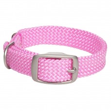 Mendota Double-Braid Collar - Hot Pink with Brushed Nickel Hardware 1" x 21"