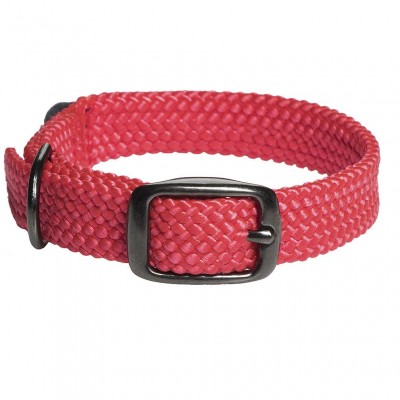 Mendota Double-Braid Collar - Red with Black Metallic Hardware 1" x 21"