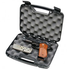 MTM Single Handgun Case - fits automatics and revolvers with 4" Barrels or less - Black