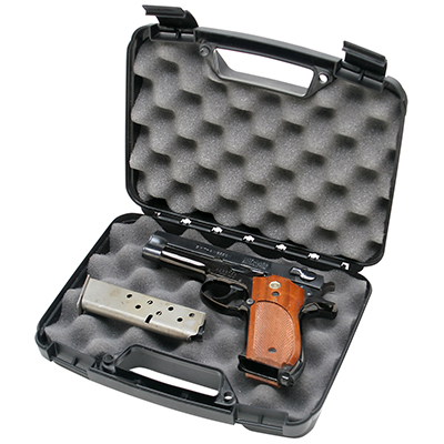 MTM Single Handgun Case - fits automatics and revolvers with 4" Barrels or less - Black