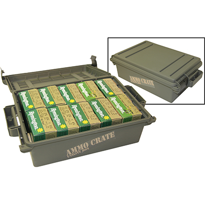 MTM Ammo Crate 17.2"x10"x5.5" -Holds one slab of 12ga - Army Green