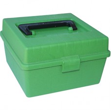 MTM Handled Flip Top 100 Round Rifle Ammo Box WSM, WSSM and Ultra Mag - Green
