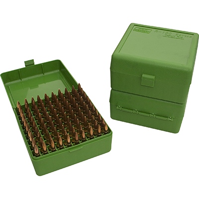 MTM Non-Handled Flip Top 100 Round Rifle Ammo Box 308cal - Green