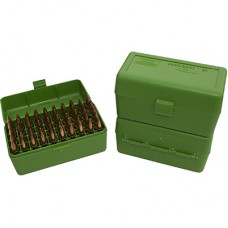 MTM Flip Top 50 Round Rifle Ammo Box 204, 222, 223cal - Green