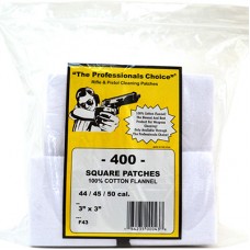 Professional Choice 44-45-50cal 3" x 3" Cotton Flannel x 400 Bulk Pack