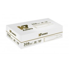 K7 308Win 147gr FMJ packets of 20 [Peterson Brass]