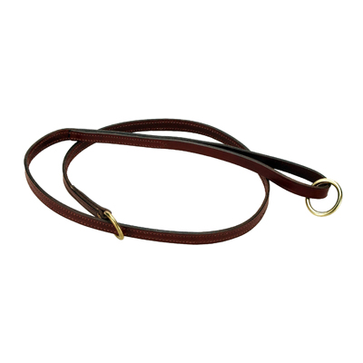 Mendota Leather Lead - Flat Slip Lead 6' Chestnut Solid Brass
