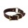 Mendota Leather Collar - Wide Hunt with Centre Ring 1" x 24" Chestnut Solid Brass
