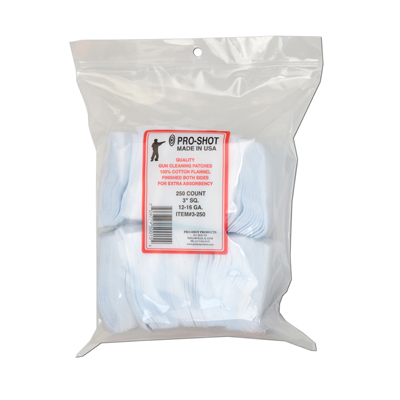 Pro-Shot 12-16ga 3" Square Patches 250 Pack