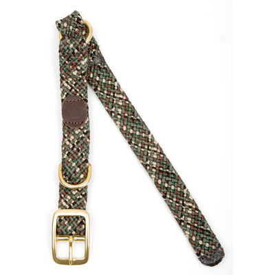 Mendota Double Braid Centre-Ring Collar - Camo 1" x 21" Solid Brass