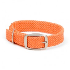 Mendota Double-Braid Collar - Orange with Brushed Nickel Hardware 1" x 21"