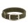 Mendota Double-Braid Junior Collar - Olive with Brushed Nickel Hardware 9/16" up to 14"