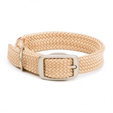 Mendota Double-Braid Junior Collar - Sand with Brushed Nickel Hardware 9/16" up to 14"