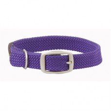 Mendota Double-Braid Junior Collar - Purple with Brushed Nickel Hardware  9/16" up to 14"