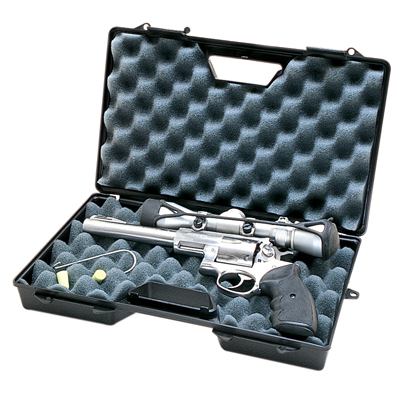 MTM Single Handgun Case - fits automatics and revolvers with 8" Barrels or less - Black