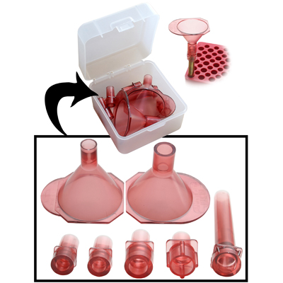 MTM Universal Powder Funnel Kit fits WSM & Ultra Mag - Clear Red
