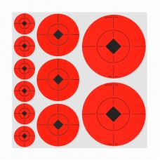 Birchwood Casey Target Spots Assortment of 60x1", 30x2" & 20x3" 110 Orange Target