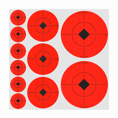 Birchwood Casey Target Spots Assortment of 60x1", 30x2" & 20x3" 110 Orange Target