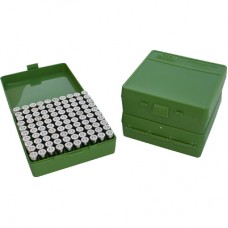 MTM Fliptop 100 Round Pistol Ammo Box 9mm, 380 ACP, new 9mm Nato - Green