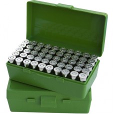 MTM Fliptop 50 Round Pistol Ammo Box 25 ACP, 32 H&H - Green