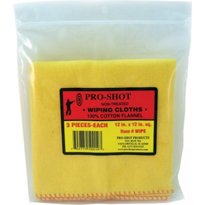 Pro-Shot Wipe Pro Cloth 12" x 12" Non-Treated Flannel Cloth 3 Pack
