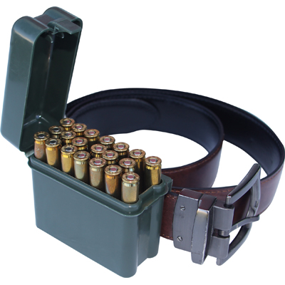 MTM Fliptop Belt Style 20 Round Rifle Case 22-250 to 308cal - Green